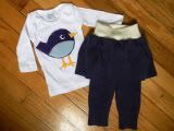 Small Birdy Recycled Cashmere Skirty Set