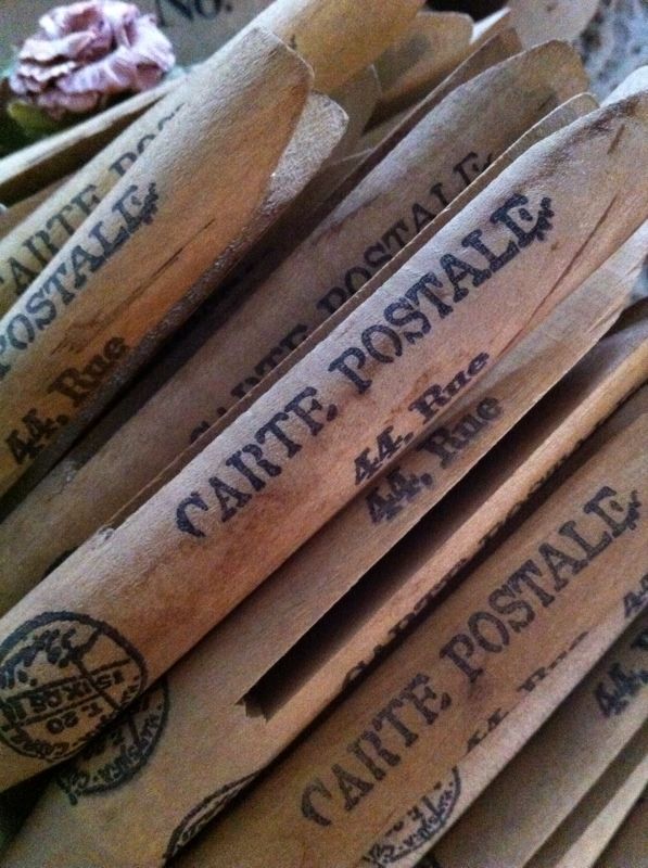 Old Fashioned French ClothespinsTwineRosesRue 44Vintage Photo