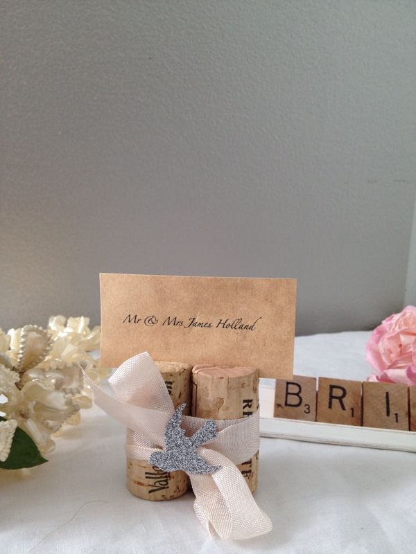 Vineyard Wedding WIne Cork Place Card HoldersTable NumbersFavorsSet