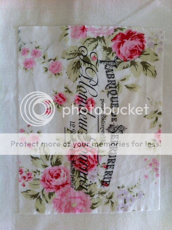 Rachel Ashwell Wildflower Fabric~French Script Vintage Ad Print~Shabby 