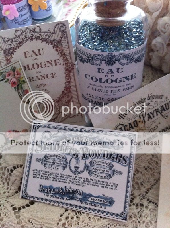 Apothecary Label Set 7 Vintage Images Adhesive Stickers French So Shabby Chic