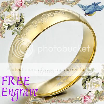 Lord of Rings Elvish Anyword Groom&Bride Wedding Engagement Titanium 