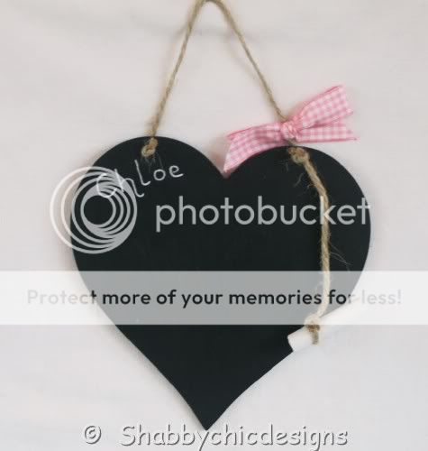 Personalised Heart Shaped Chalkboard Shabby Chic Gift